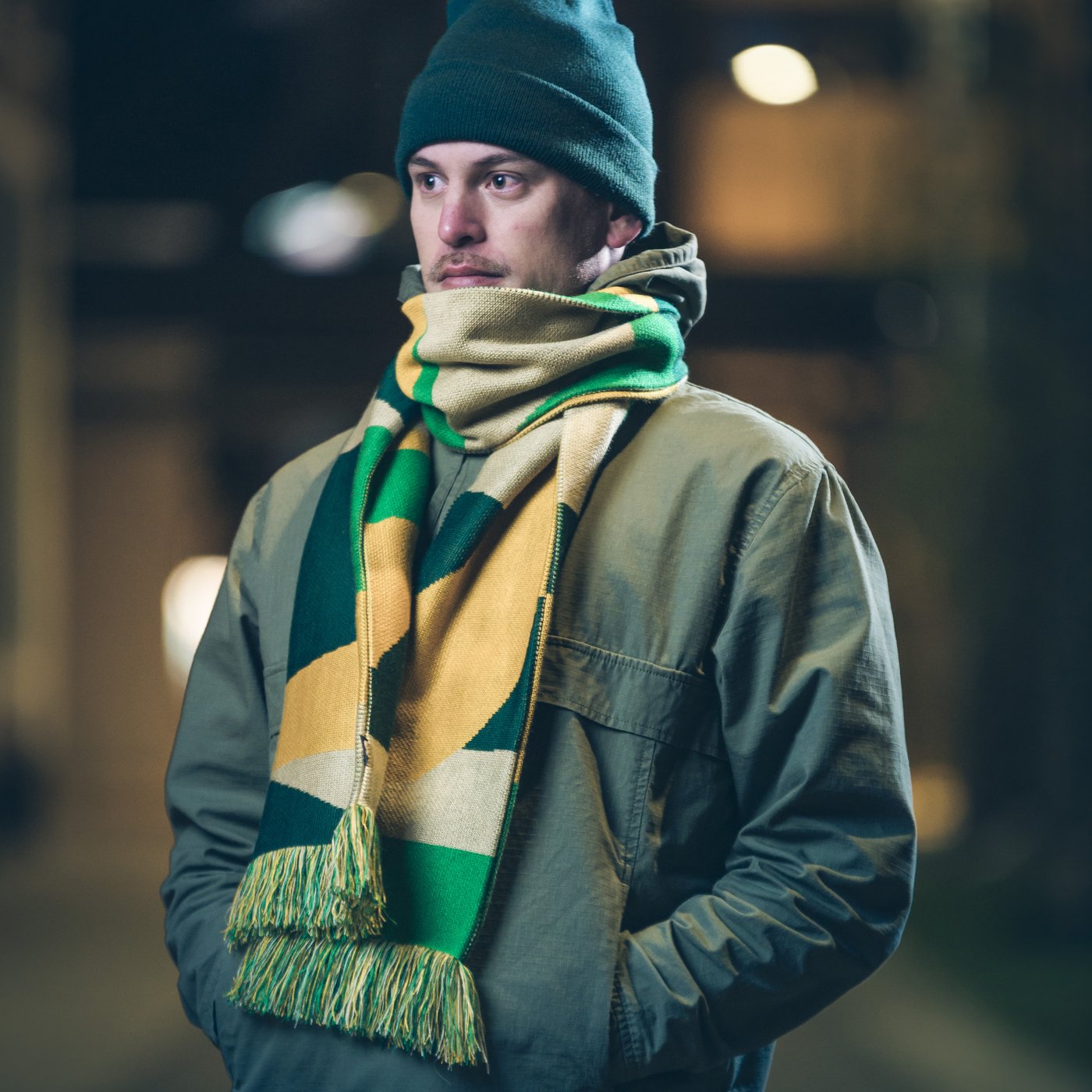 Fan wearing a League Extraordinaire scarf